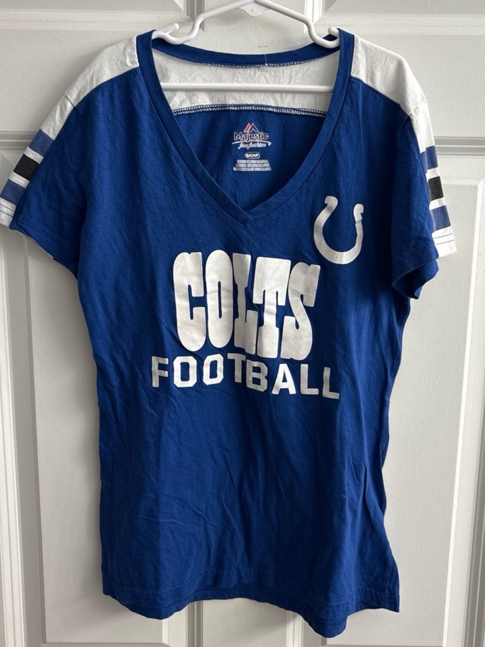 Majestic Royal Blue Tee Colts Football with White Logo